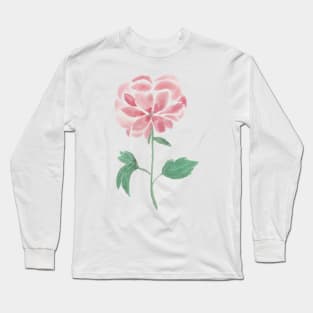 watercolour pink flowers watercolor purple flowers pink and purple flowers Long Sleeve T-Shirt